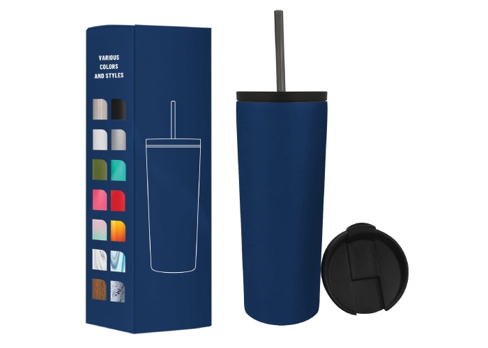 Stainless Steel Tumbler with Lid and Straw